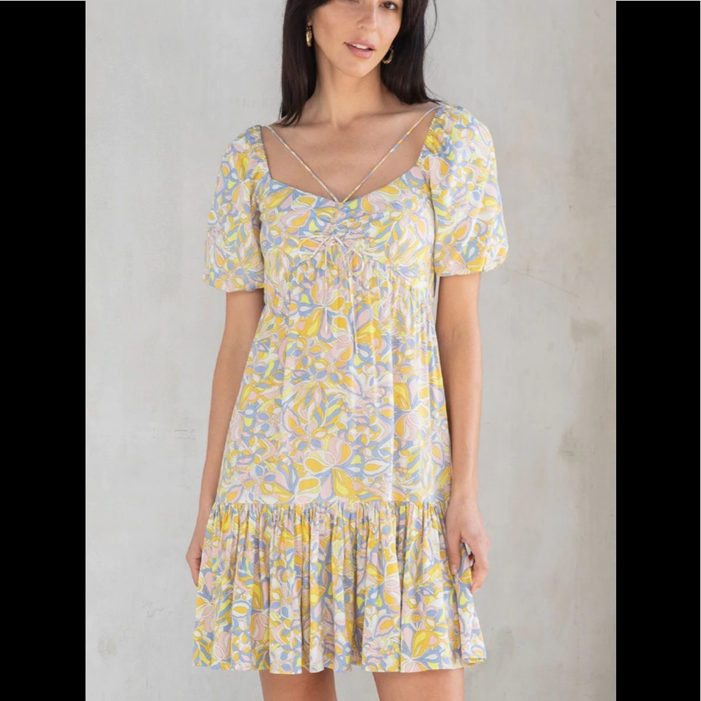 ✨LOVESTITCH Retro Floral Pixie Puff Sleeve Mini✨